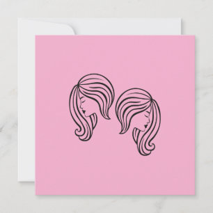 Cartão Elegant Gemini Zodiac Sign Modern Line Art