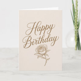Cartão Elegant Gold Script Minimalist Birthday Card