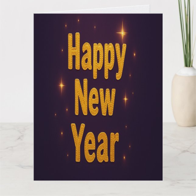 Cartão Elegant Gold Stitched Typography Classy Party (Frente)