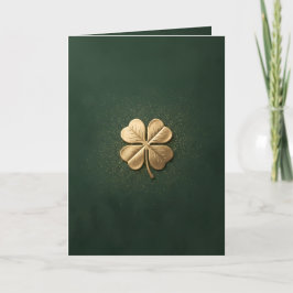 Cartão Elegant Golden Four Leaf Clover St. Patricks Day
