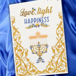 Cartão Elegant Hanukkah Menorah