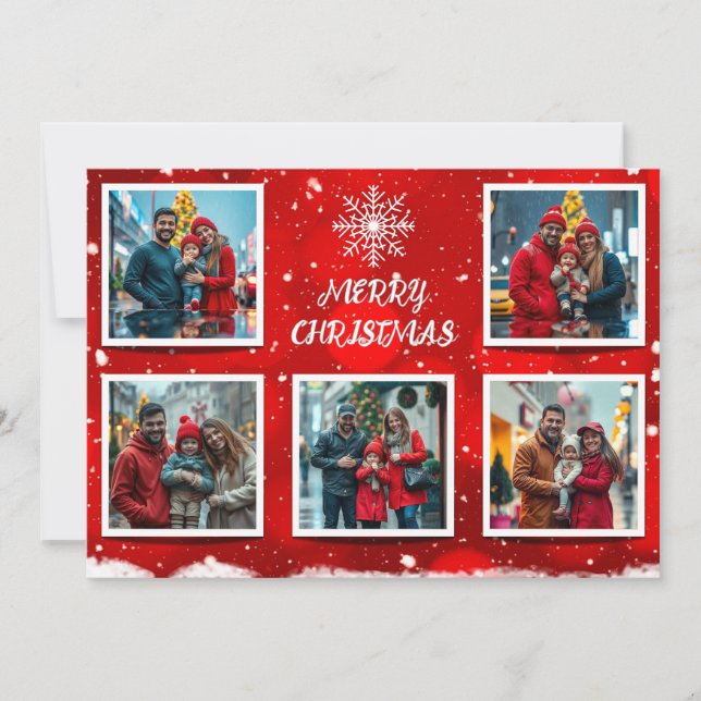 Cartão Elegant Modern Christmas Family Photo Design (Frente)