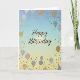 Cartão Elegant Pastel Balloons – Happy Birthday Card