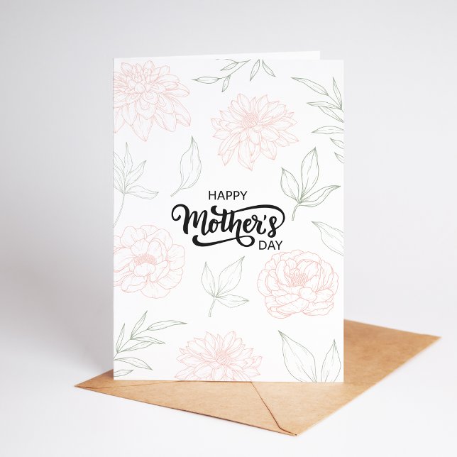 Cartão Elegant Peony Floral Mother’s Day Card (Criador carregado)
