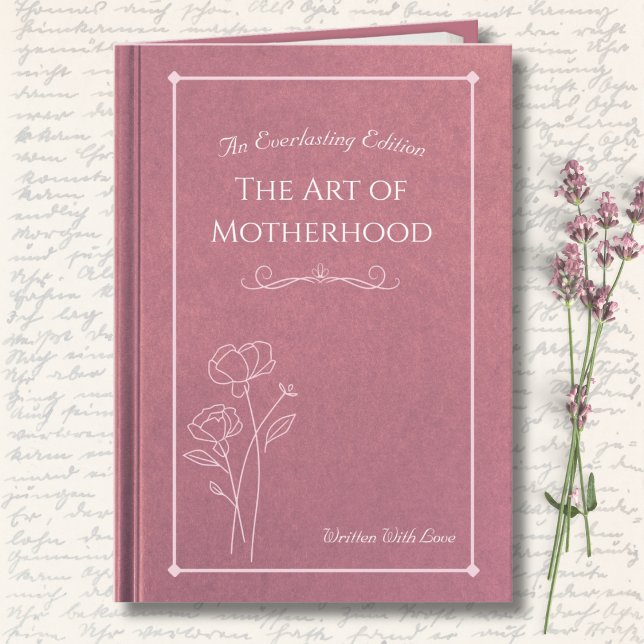 Cartão Elegant Pink Floral Storybook Mother’s Day Photo (Stylish dusty rose floral Mother’s Day card with elegant typography. Simple & chic.)