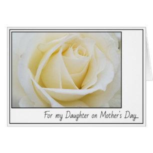 Cartão Elegant Pristine White Rose Close Up Mother's Day