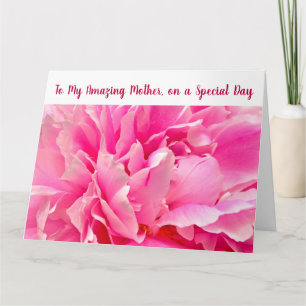 Cartão Elegant To My Amazing Mother Infinite Love Peony