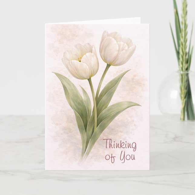 Cartão Elegant Tulips Thinking Of You Card (Frente)
