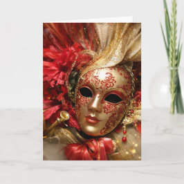 Cartão Elegant Venetian Masquerade Greeting Card