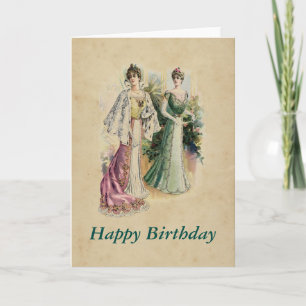 Cartão Elegant Victorian Ladies Birthday Greeting Card