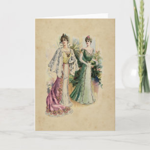 Cartão Elegant Victorian Ladies Greeting Card