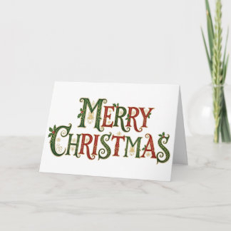 Cartão Elegant Vintage Merry Christmas Calligraphy 
