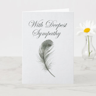 Cartão Elegant Watercolor Feather Sympathy Card