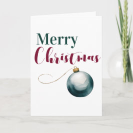 Cartão Elegant Watercolor Ornament Merry Christmas Card -