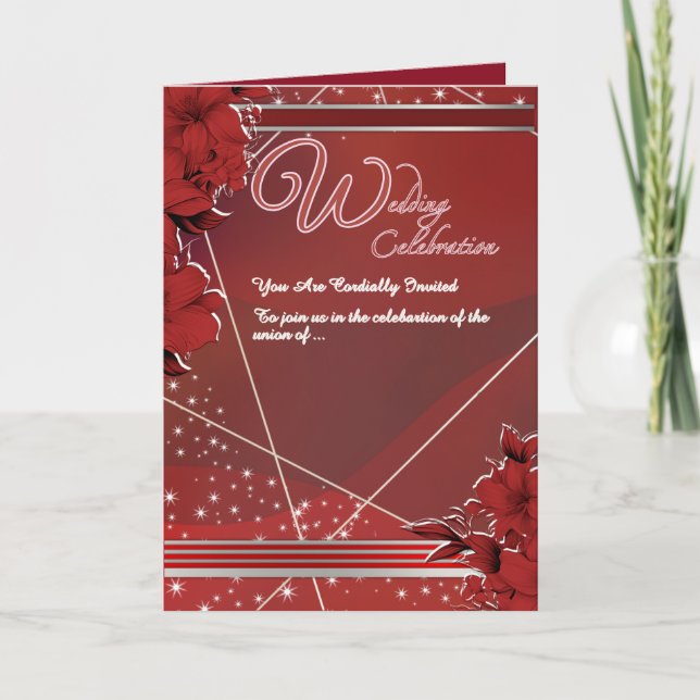 Cartão Elegant Wedding Folded Invitation (Frente)