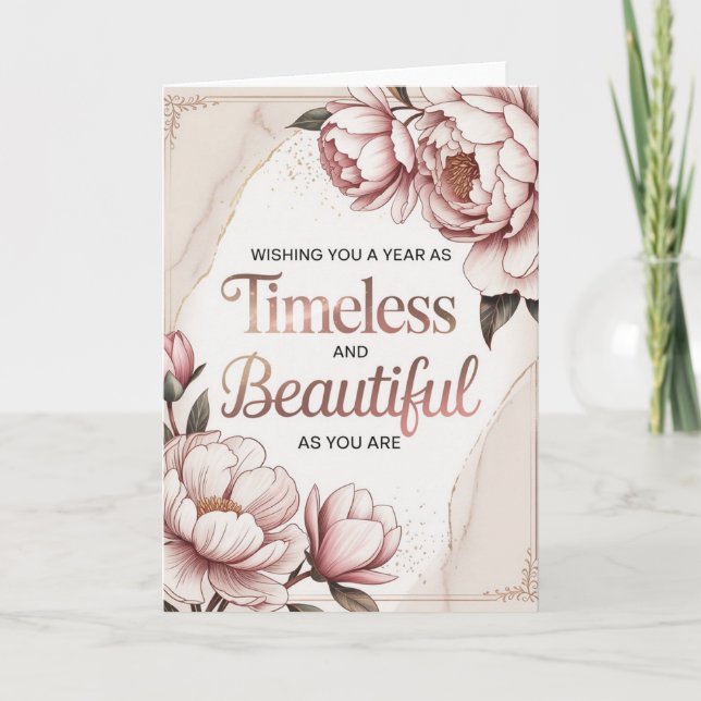 Cartão Elegant Women’s Birthday (Frente)