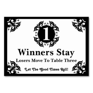 Cartão elegante #1 da mesa de Bunco