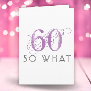 Cartão Elegante 60 E daí Engraçado Rosa Aniversário de 60