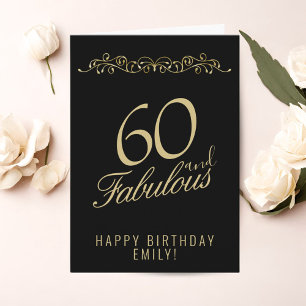 Cartão Elegante 60 e Fabuloso Ornament 60º Aniversário
