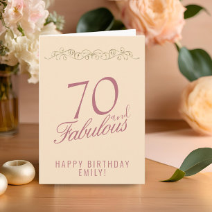 Cartão Elegante 70 e Fabuloso Ornament 70º Aniversário
