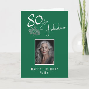 Cartão Elegante 80 e Fabulosos Galhos 80º Aniversário Fot