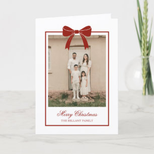 Cartão Elegante Arco Vermelho Moderno Foto Natal