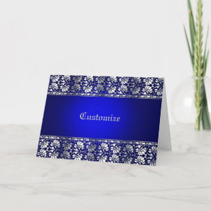 Cartão Elegante Azul e Prata Personalizado