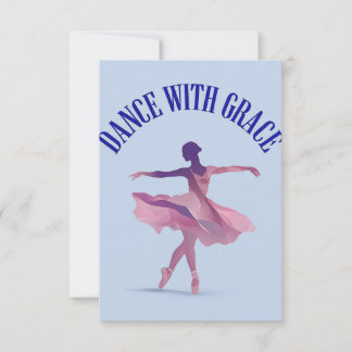 Cartão Elegante Ballerina Silhouette com dança com Grace
