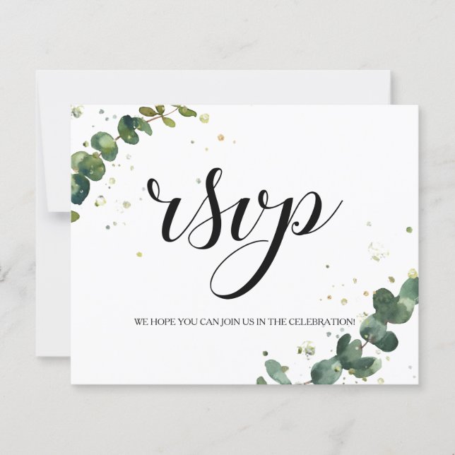 Cartão Elegante/Budget/RSVP. (Frente)