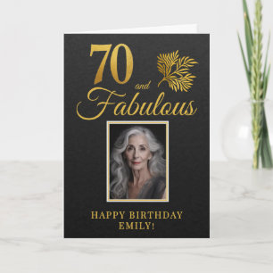 Cartão Elegante com 70 anos e Twig fabuloso Aniversário d