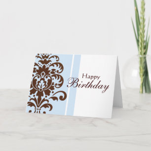 Cartão Elegante Damask for Happy Birthday - Personalizado