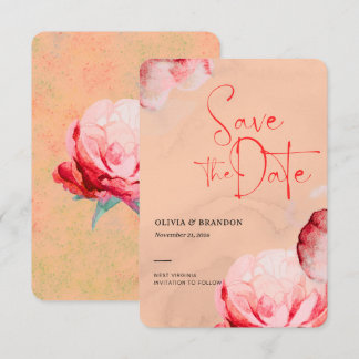 Cartão Elegante de Aquarela Floral para Salvar a D