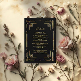 Cartão elegante de cerimônia de casamento do art d