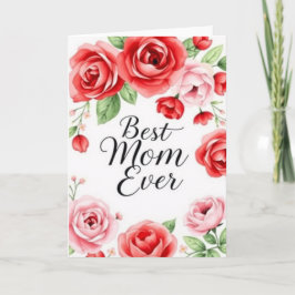 Cartão Elegante de Dia das Mães com Florais Modern