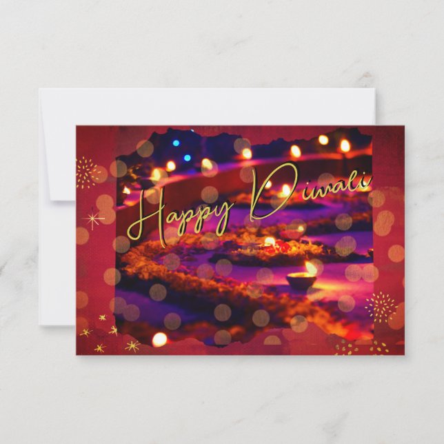 Cartão elegante de Diwali (Frente)