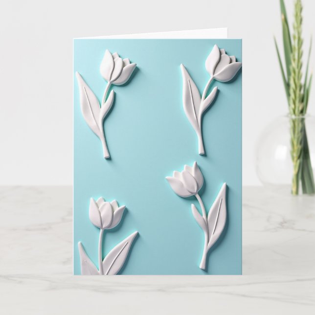 Cartão Elegante de Flores para a Primavera (Frente)
