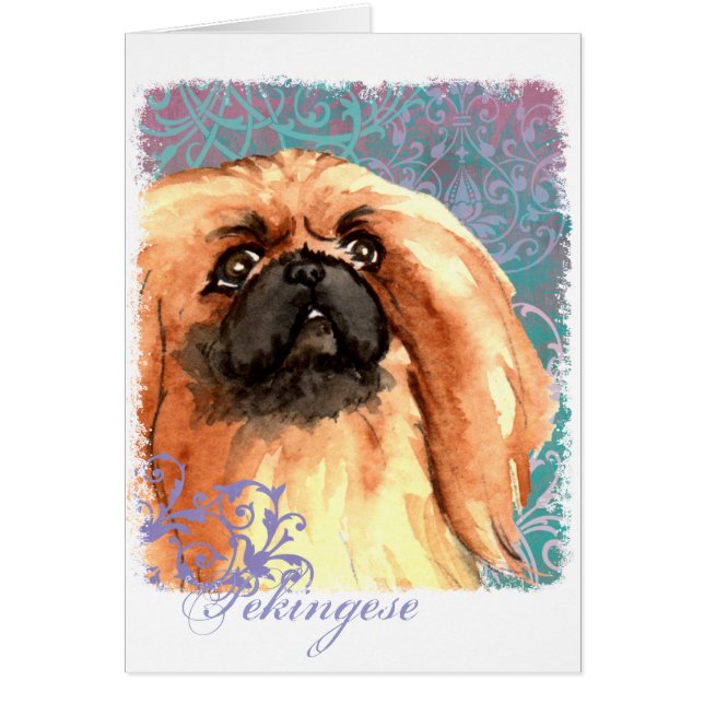 Cartão elegante de Pekingese (Frente)