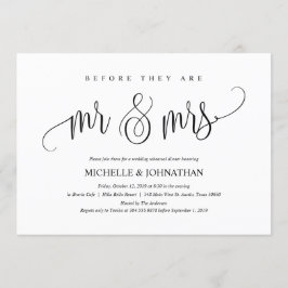 Cartão elegante do convite do jantar de ensaio do