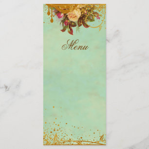 Cartão elegante do menu do rosa do Victorian