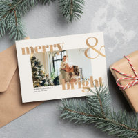 Elegante Dourada Tipografia Foto Feliz Natal