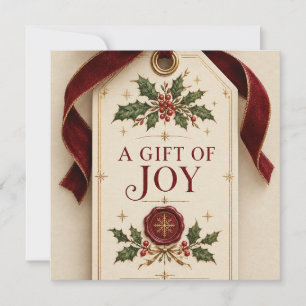 Cartão Elegante Etiqueta de Presente de Natal Personaliza