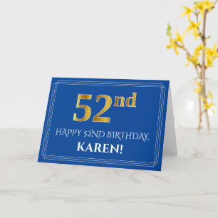Cartão Elegante Falso Visualização de Aniversário de 52 A