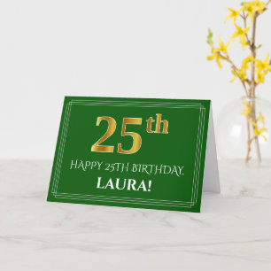 Cartão Elegante Falso Visualização Dourada 25º Aniversári