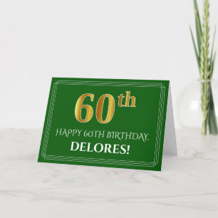 Cartão Elegante Faux Dourado visual 60º Aniversário, No