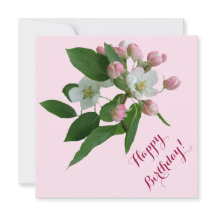 Elegante Feliz Aniversário bonito floral cor-de-ro