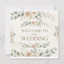 Elegante Floral Aquarela Neutra Boas-Vindas de Cas
