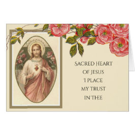 Cartão Elegante Floral de Jesus Religioso Vintage