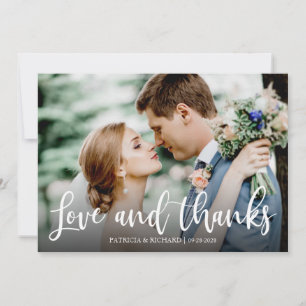 Cartão Elegante Foto de Amor e Agradecimento Obrigado Cas
