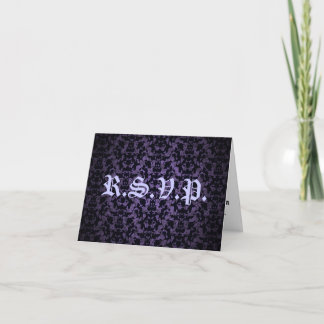 Cartão elegante gótico roxo e preto de R.S.V.P.