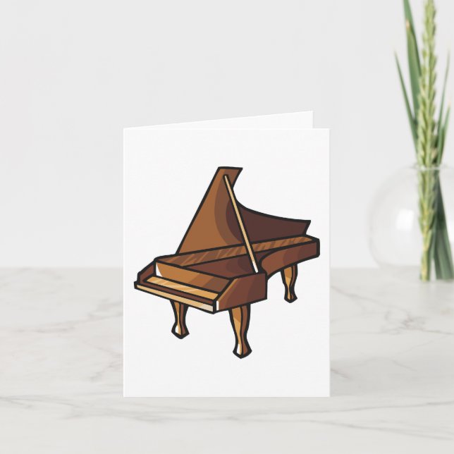 Cartão Elegante Grand Piano Music Lovers Design (Frente)